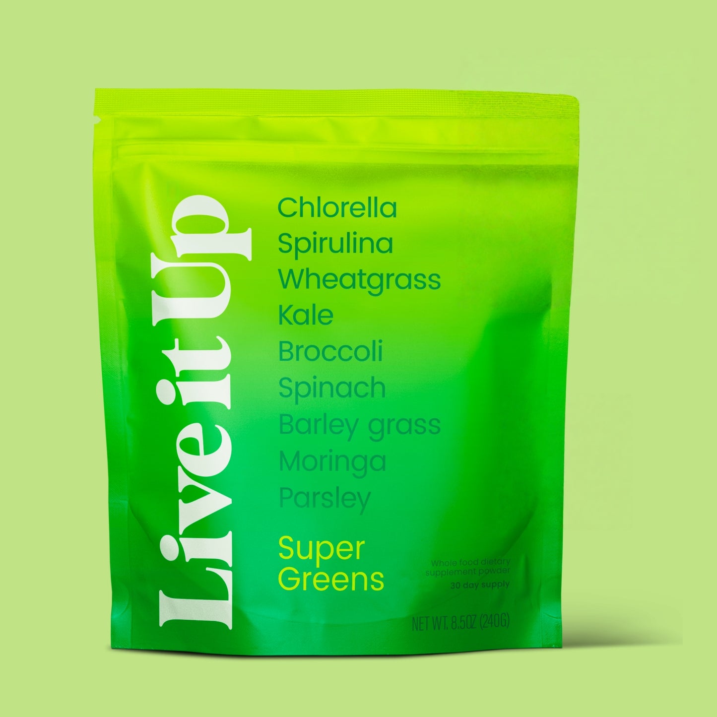 Live It Up Super Greens Powder All-Natural Plant-Based Superfood 60 Servings
